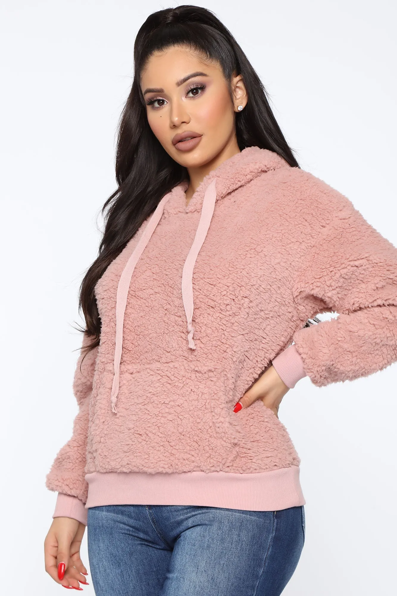 Oh So Cozy Sherpa Pullover - Mauve