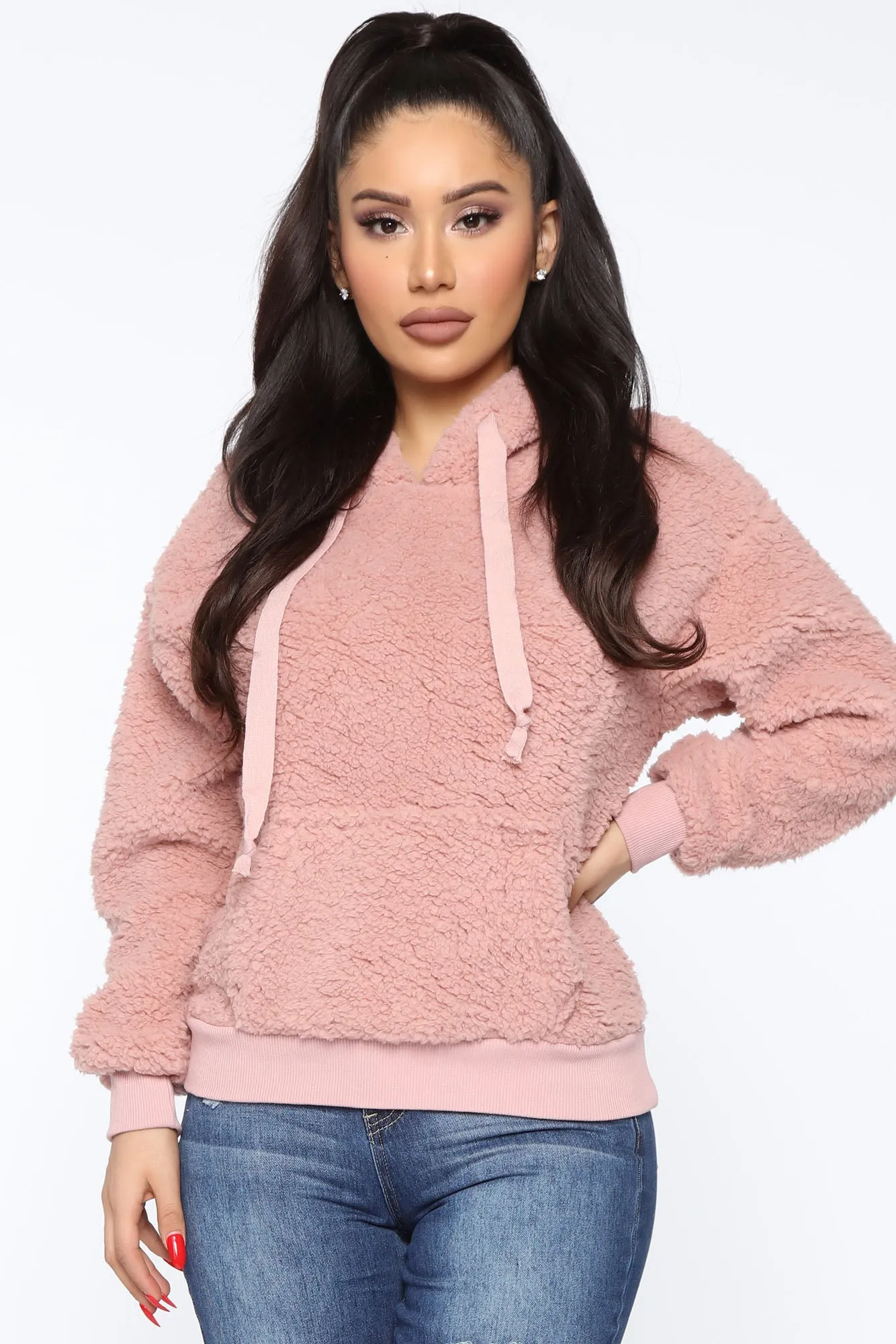 Oh So Cozy Sherpa Pullover - Mauve