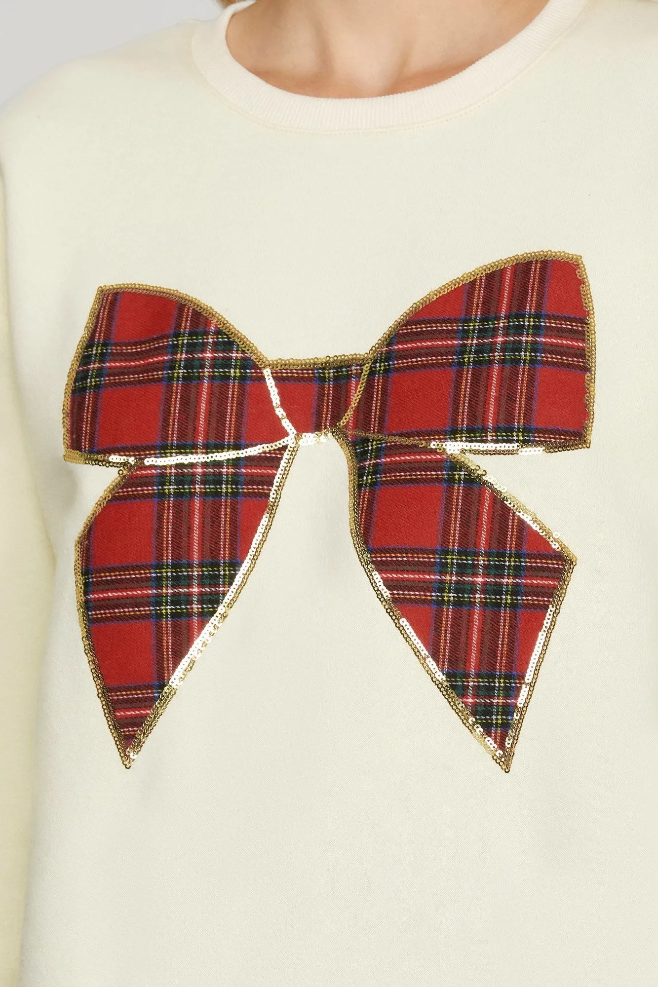 Plaid Bow Sweatshirt