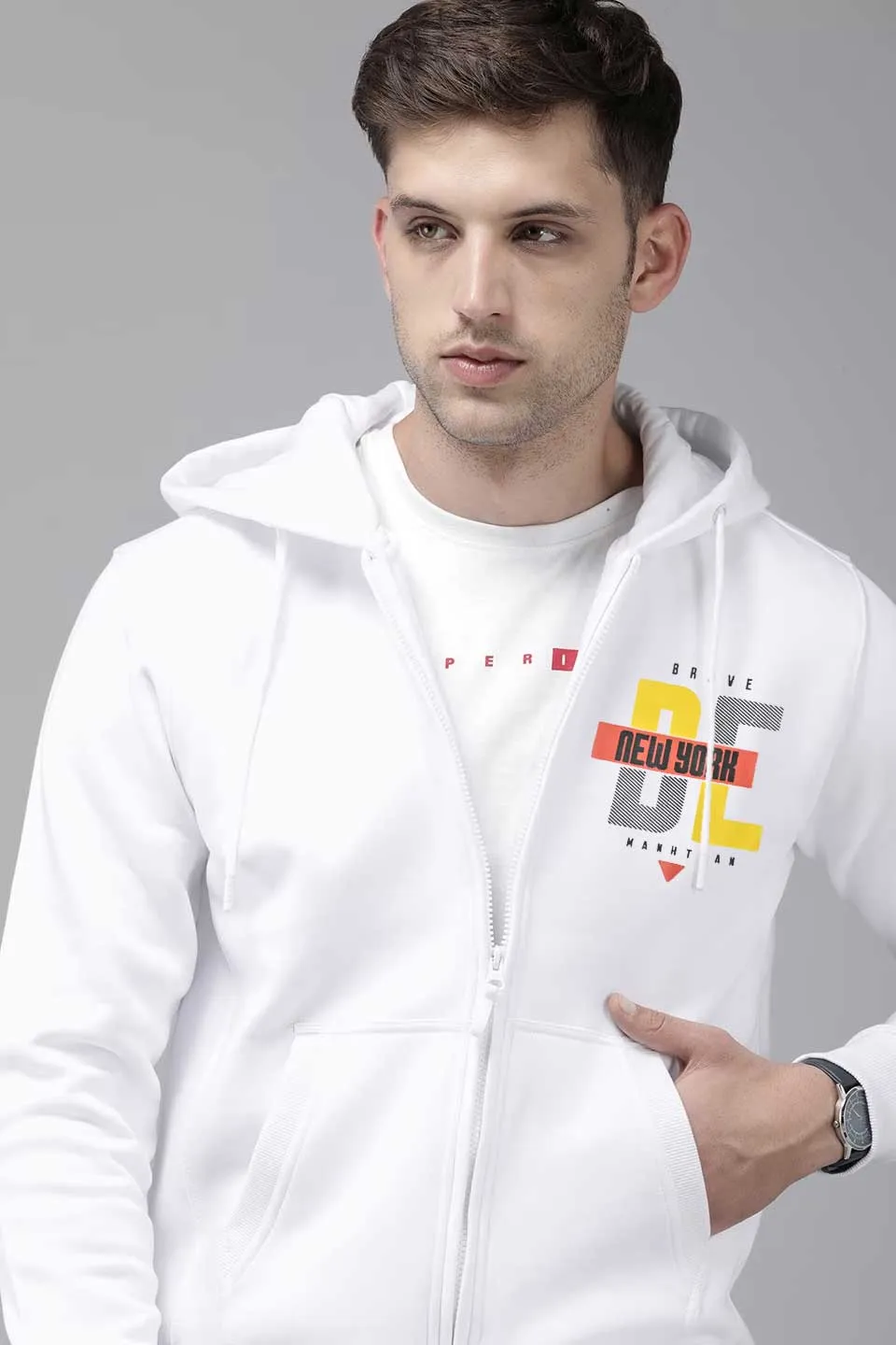 Polo Republica Men's New York Printed Terry Zipper Hoodie