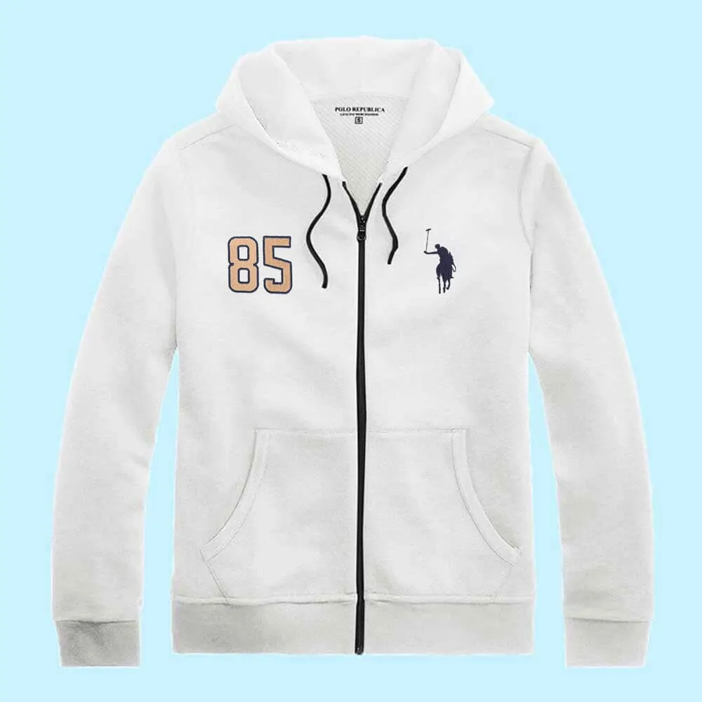 Polo Republica Men's Pony 85 Embroidered Terry Zipper Hoodie