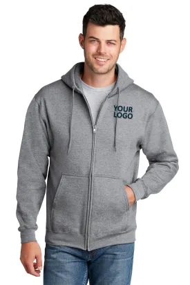 Port & Company Core Fleece Custom Zip Hoodies, Athletic Heather