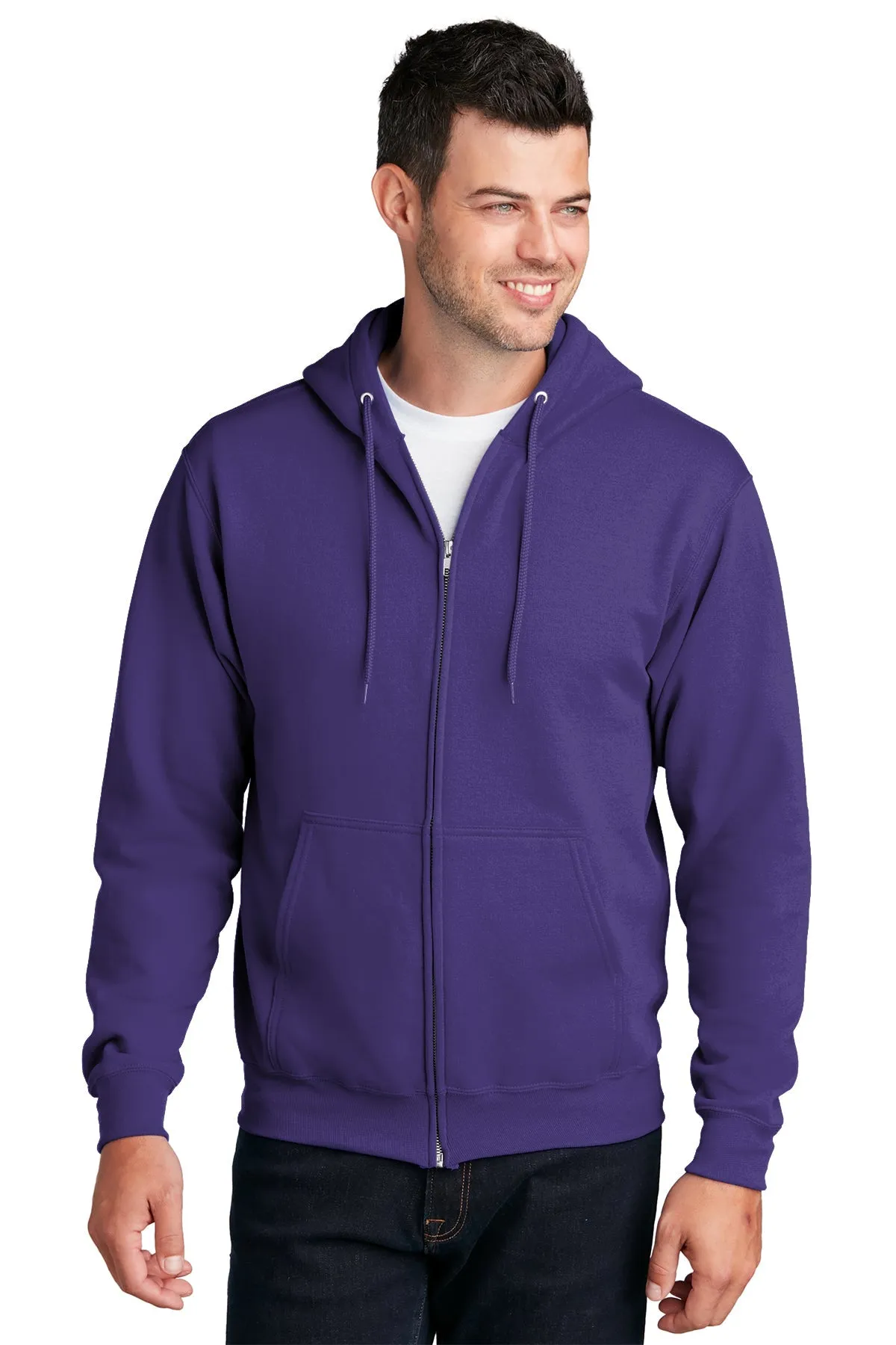 Port & Company Core Fleece Customized Zip Hoodies, Purple