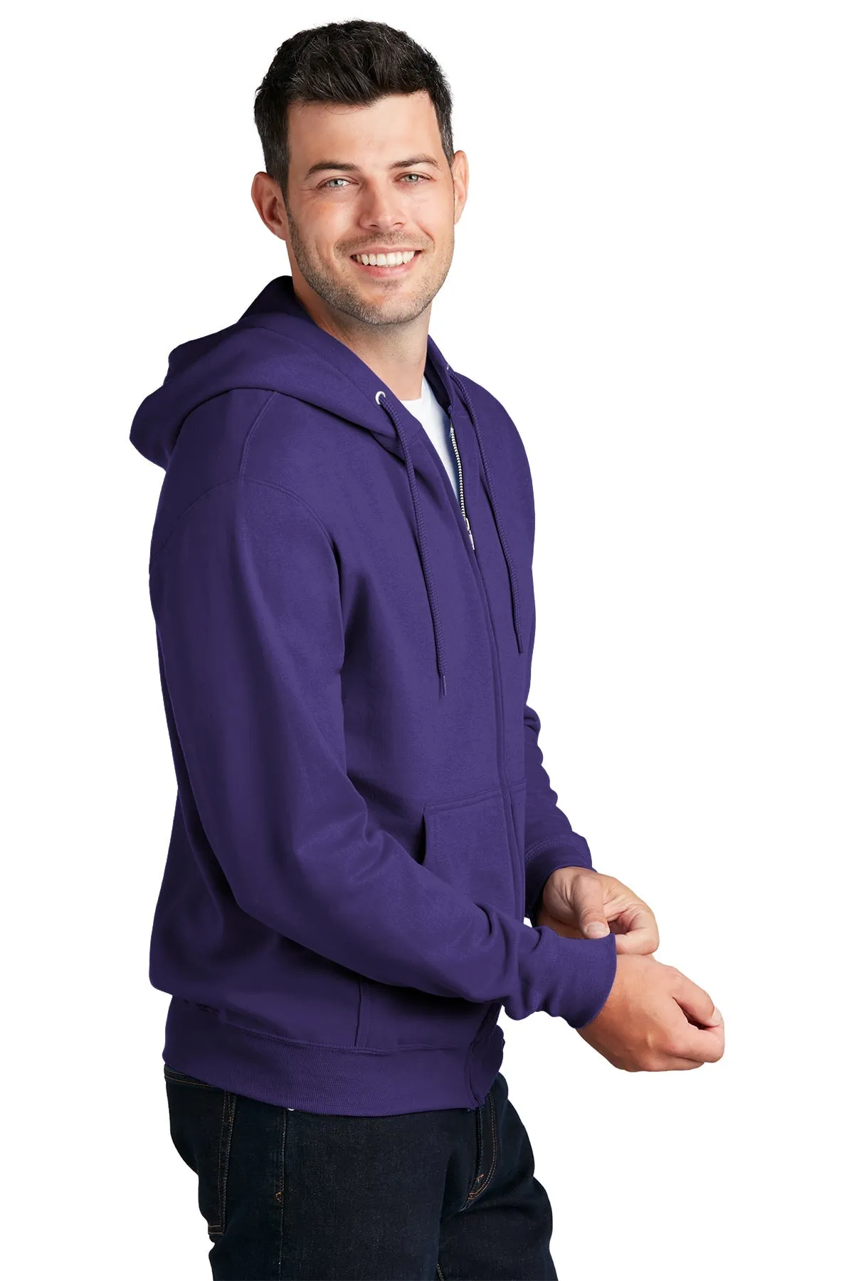 Port & Company Core Fleece Customized Zip Hoodies, Purple