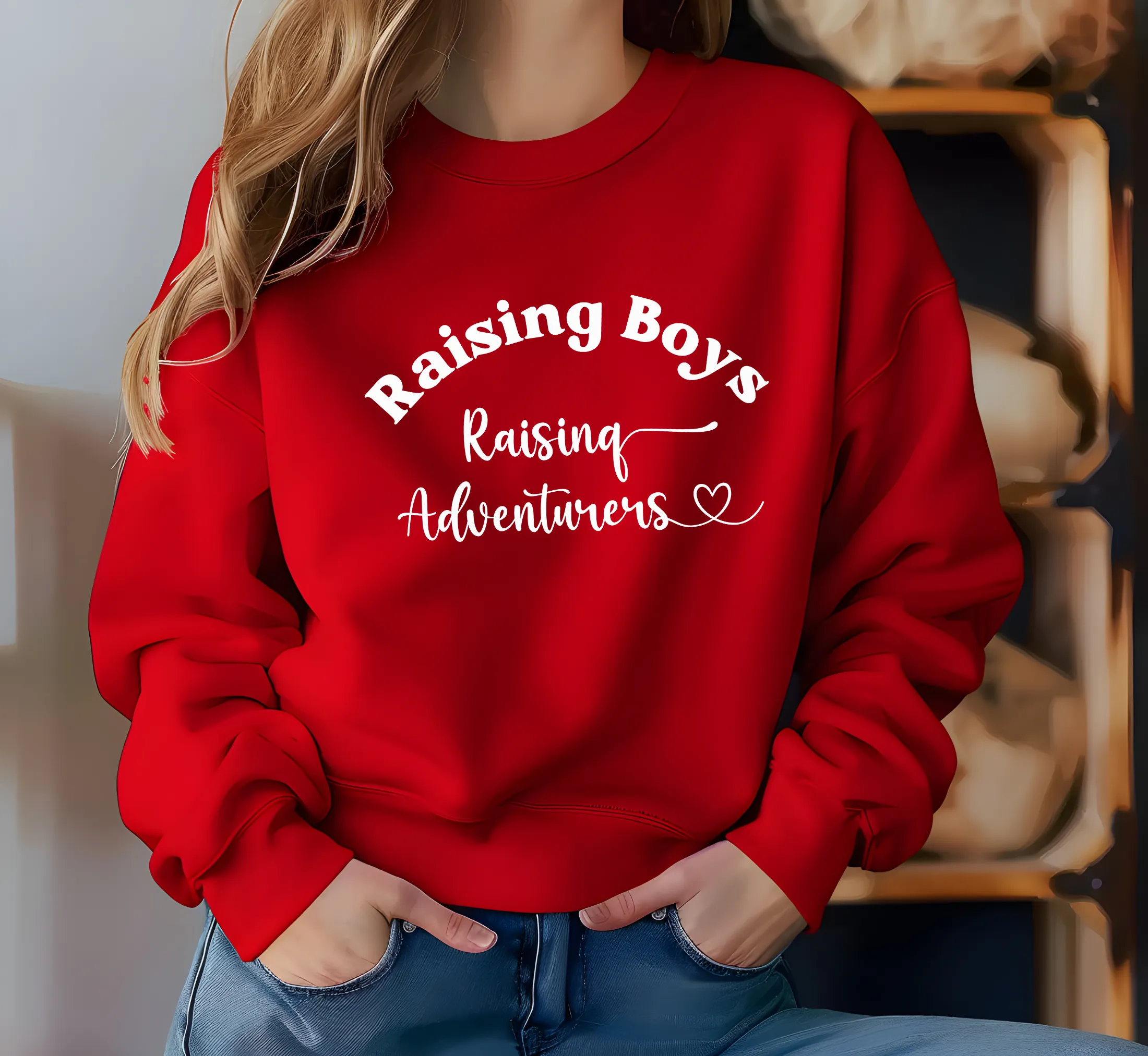 Raising Boys Mom Sweatshirt Adventurers Crewneck