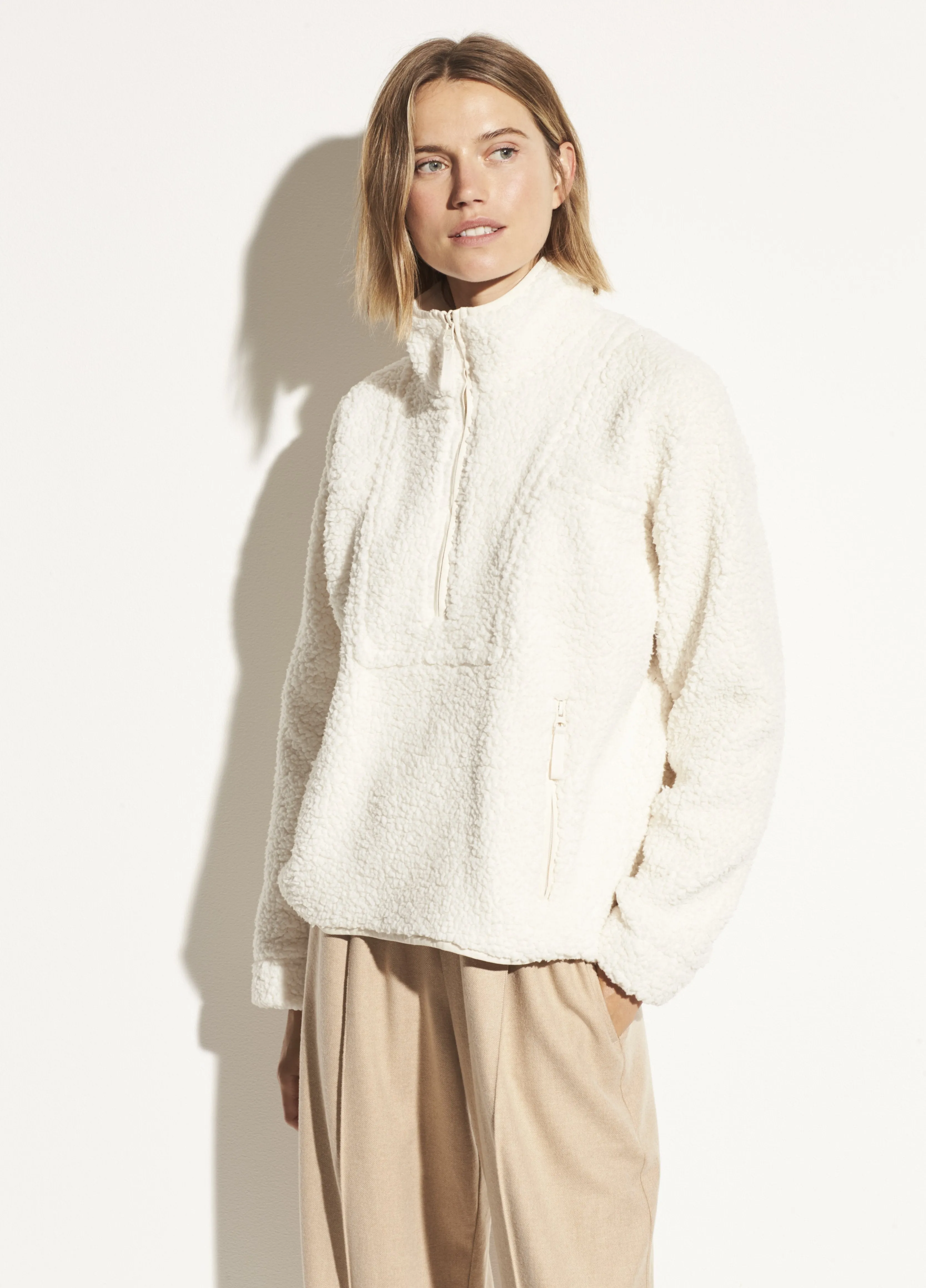 Sherpa Half Zip in Chiffon