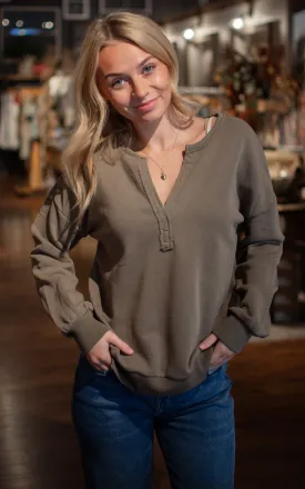 Terry Taupe Sweatshirt