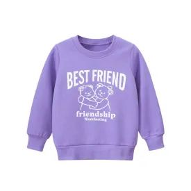 Toddler/Kid Girl's Purple Sweatshirt with Bear Print Deisgn