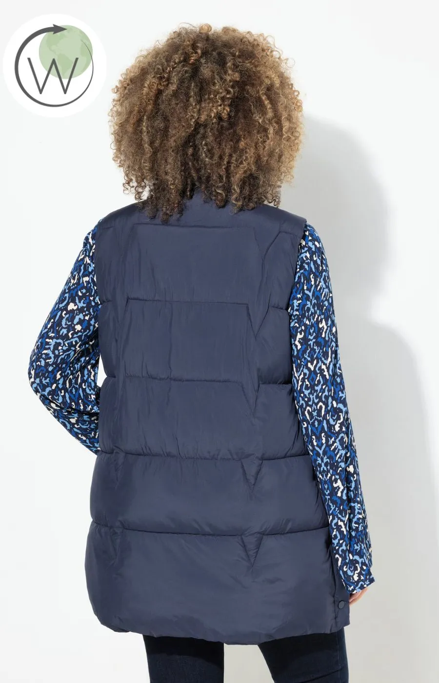 Ulla Popken Padded Gilet in Navy