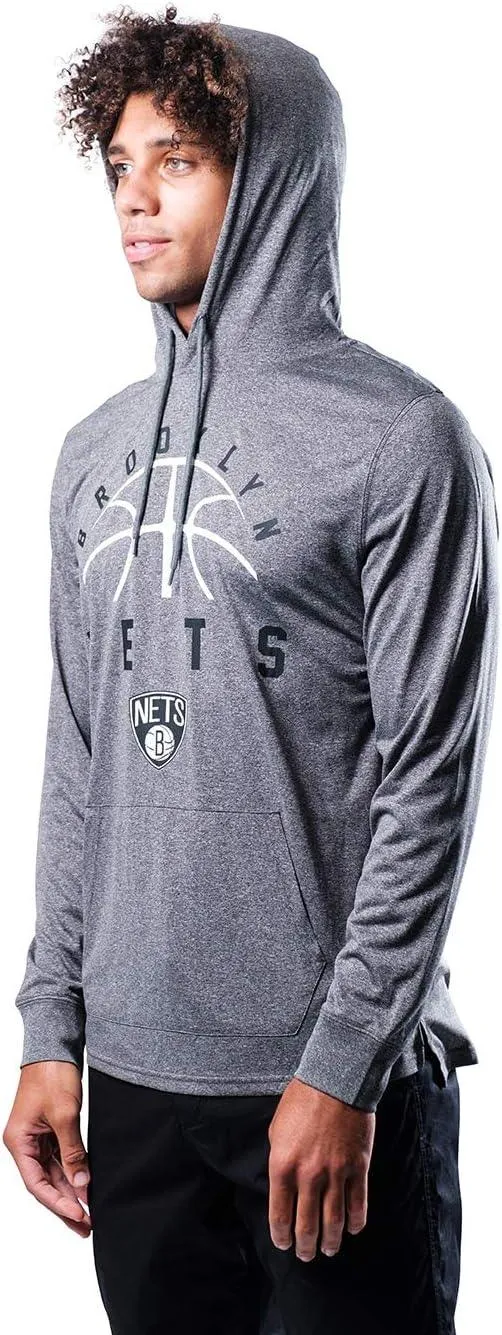 Ultra Game NBA Official Men’s Super Soft Lightweight Pullover Hoodie Sweatshirt - Unisex, Brooklyn Nets, Heather Charcoal|Brooklyn Nets