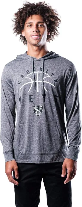 Ultra Game NBA Official Men’s Super Soft Lightweight Pullover Hoodie Sweatshirt - Unisex, Brooklyn Nets, Heather Charcoal|Brooklyn Nets