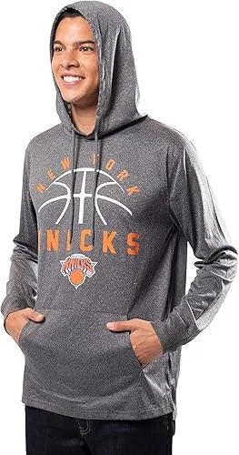 Ultra Game NBA Official Men’s Super Soft Lightweight Pullover Hoodie Sweatshirt - Unisex, New York Knicks, Heather Charcoal|New York Knicks