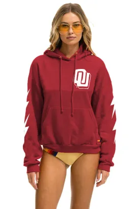 UNIVERSITY OF OKLAHOMA BOLT 4 PULLOVER HOODIE RELAXED - CRIMSON