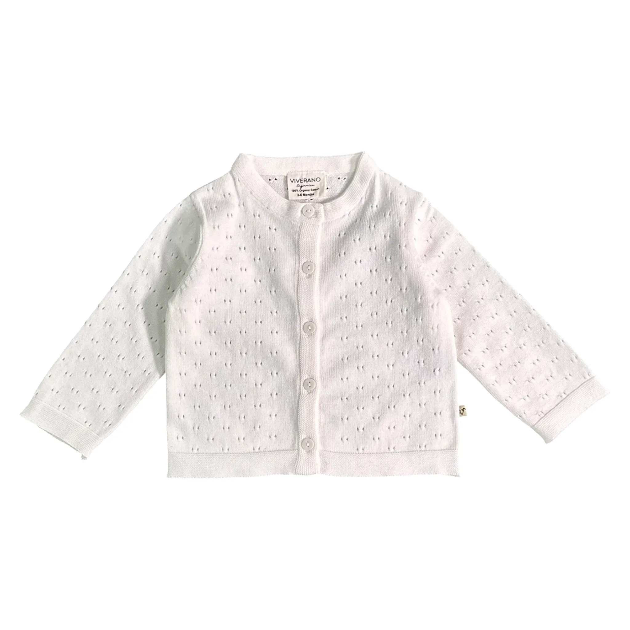 Viverano Organics Milan Pointelle Knit Baby Cardigan